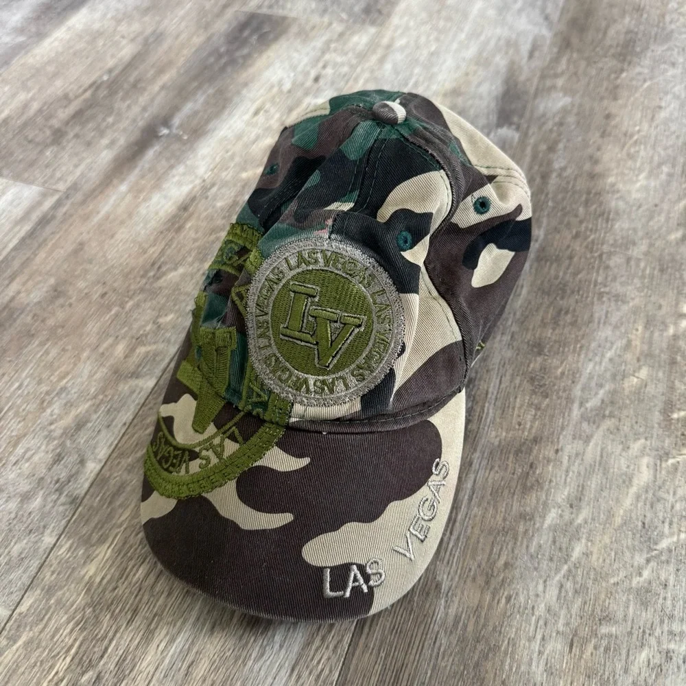 KosKash Headgear Las Vegas, Nevada Camo Green Baseball Hat - Picture 6 of 6
